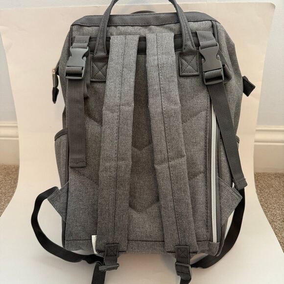 Banana Fish Midi Backpack Diaper Bag Gray Insulated Bottle Holder Changing Pad - Picture 5 of 7